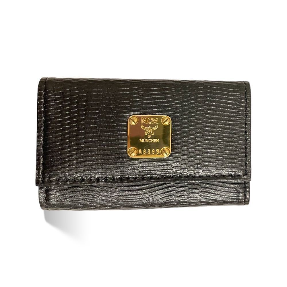 MCM Black Leather Key-holder 